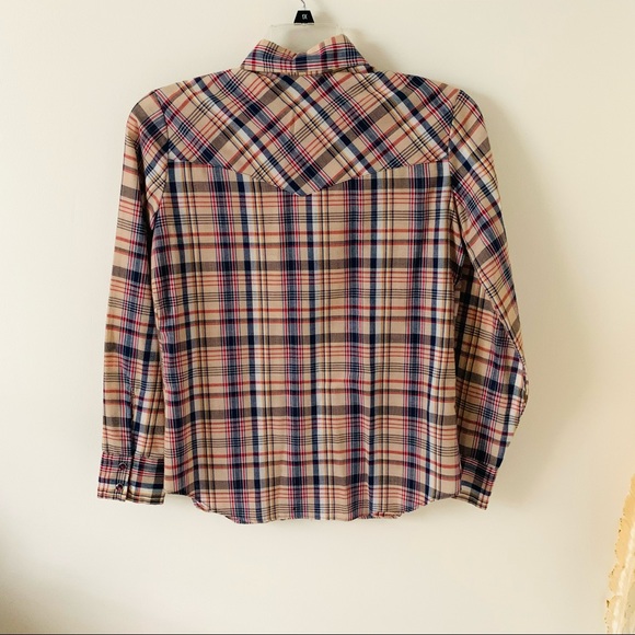 ❤️ Vintage Wrangler Pearl Snap Shirt Classic 70s - Picture 2 of 5